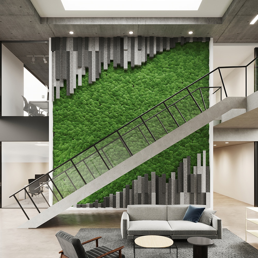 Product: Acoustic Moss Wall with Ezo. 
Moss: Pole MOss.