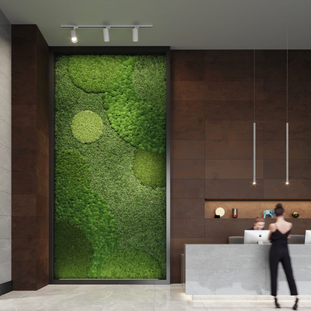 Product: Acoustic Moss Wall. 
Moss: Mixed Moss.